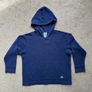 Adidas Sweatshirt Womens XL Hoodie Pullover Vtg Blue Pockets